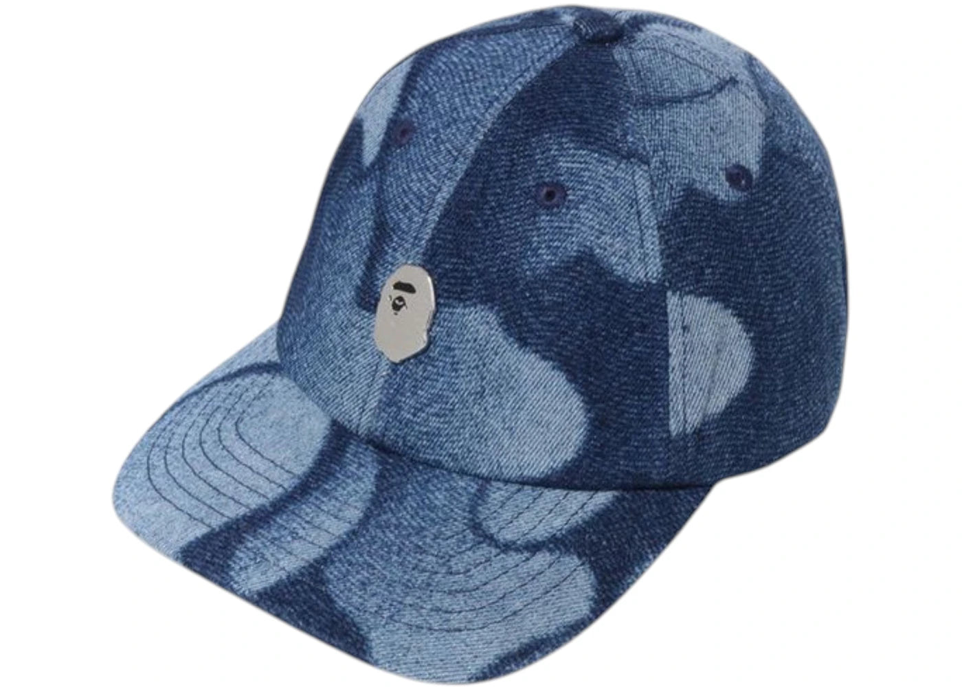 BAPE Rainbow Jacquard Metal Ape Head One Point Logo Pin Cap Multicolor