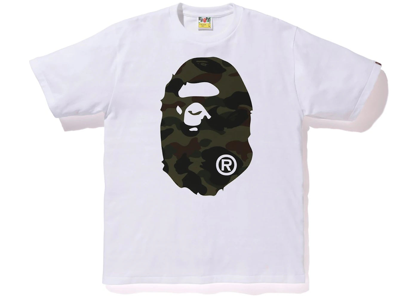 BAPE Reflector 1st Camo Big Ape Head Tee White/Green