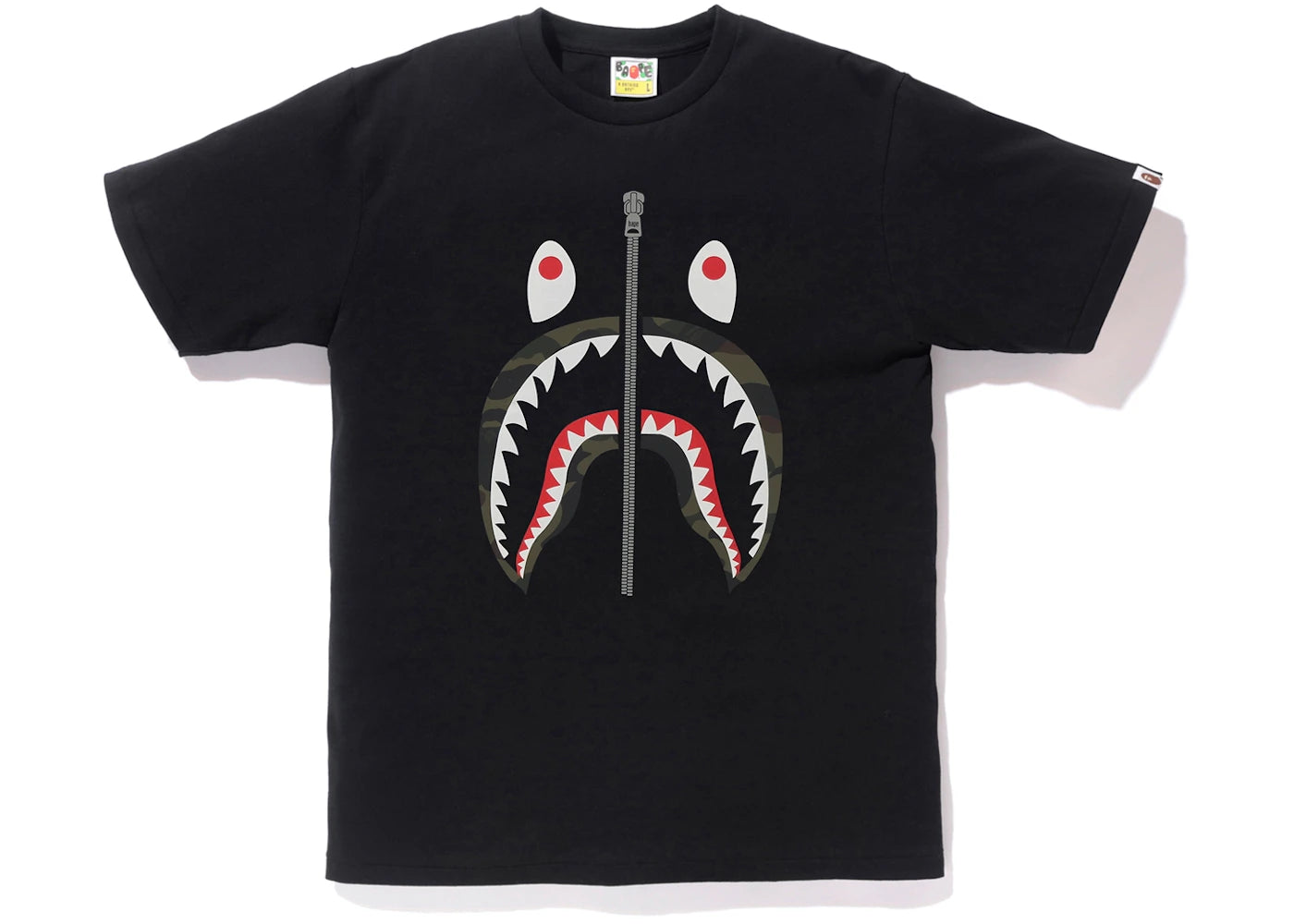 BAPE Reflector 1st Camo Shark Tee Black/Green