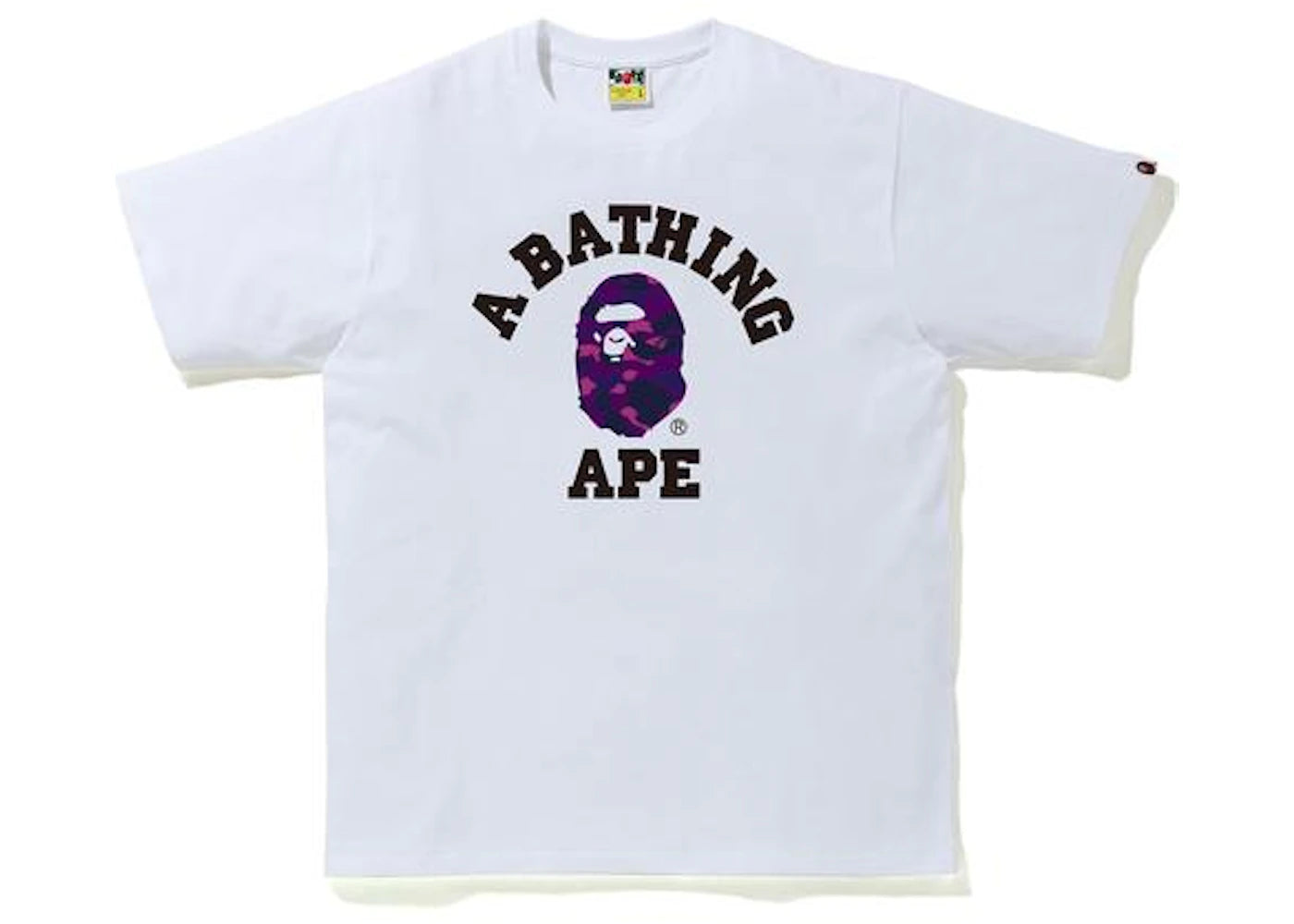 BAPE Reflector Color Camo College T-shirt White/Purple