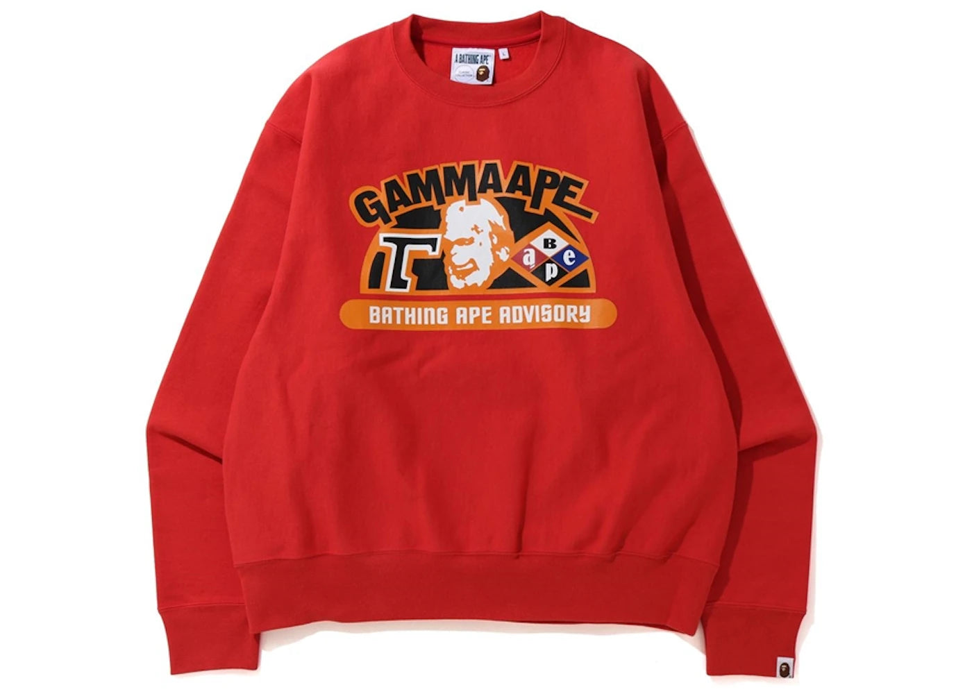 BAPE Relaxed Classic Gamma Ape Crewneck Red