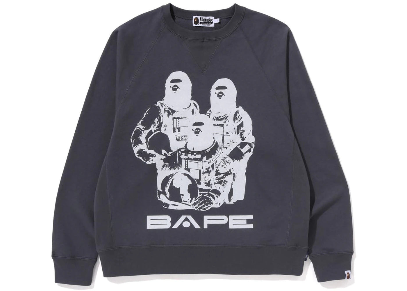 BAPE Relaxed Fit Space System Crewneck Charcoal