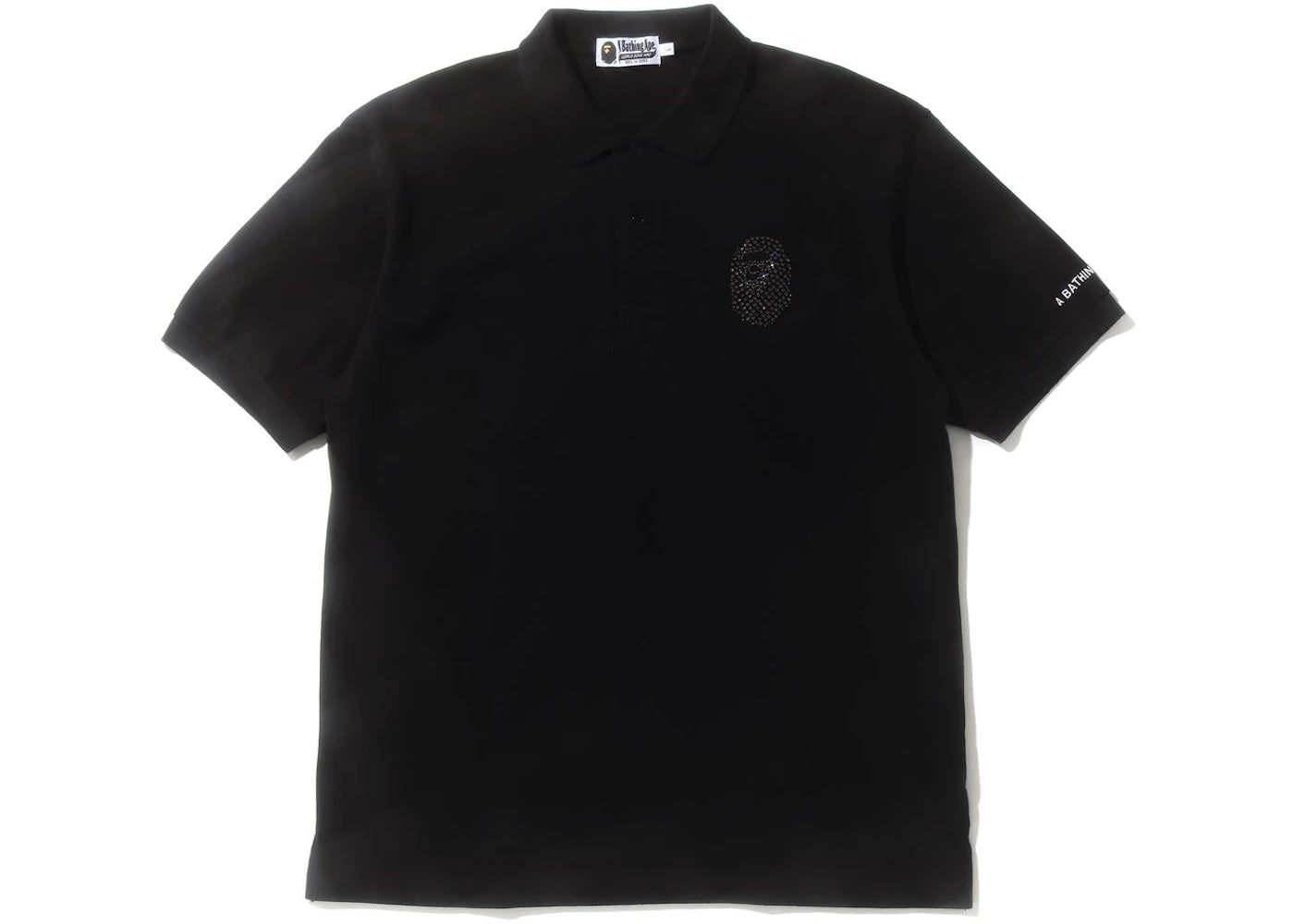 BAPE Relaxed Multi Color Crystal Stone Polo Black