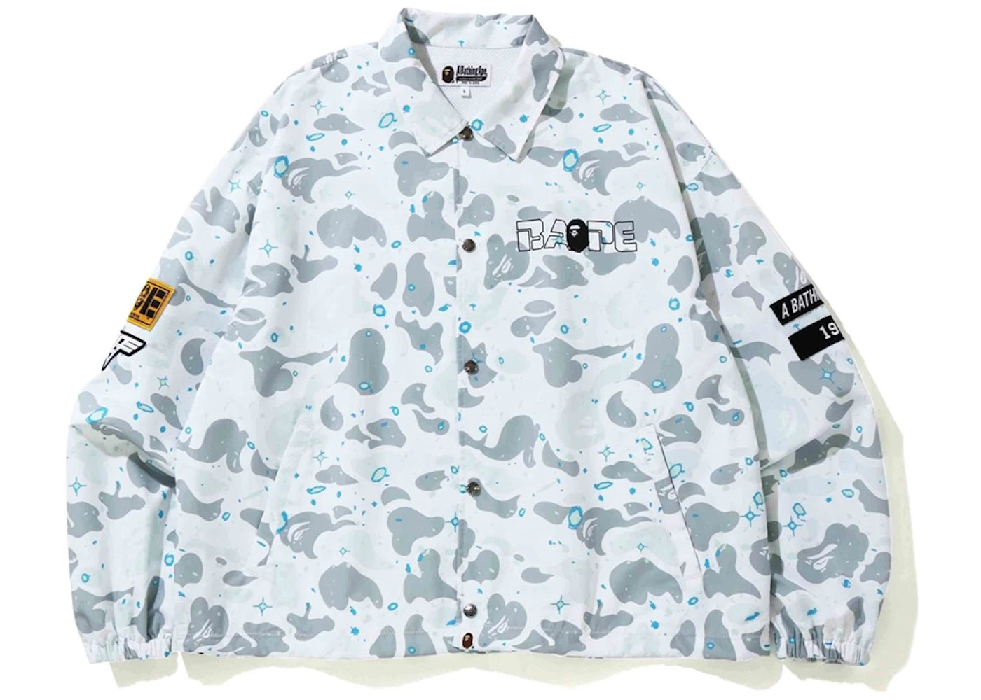 BAPE Relaxed Space Camo Coach Jacket White