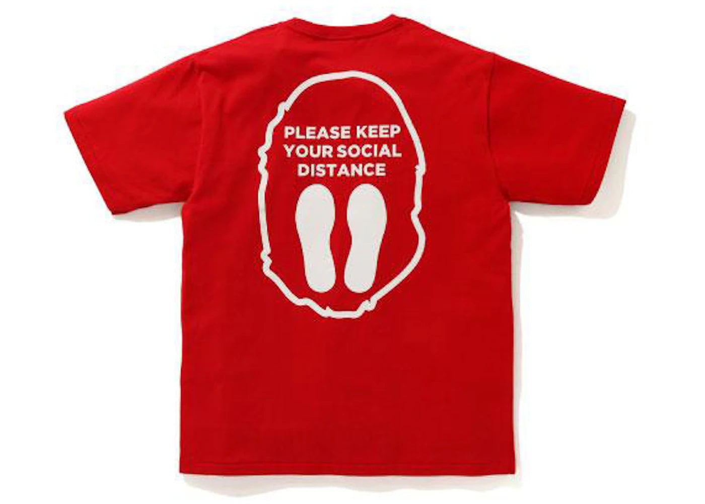 BAPE SOCIAL DISTANCE Ape Head Tee Red