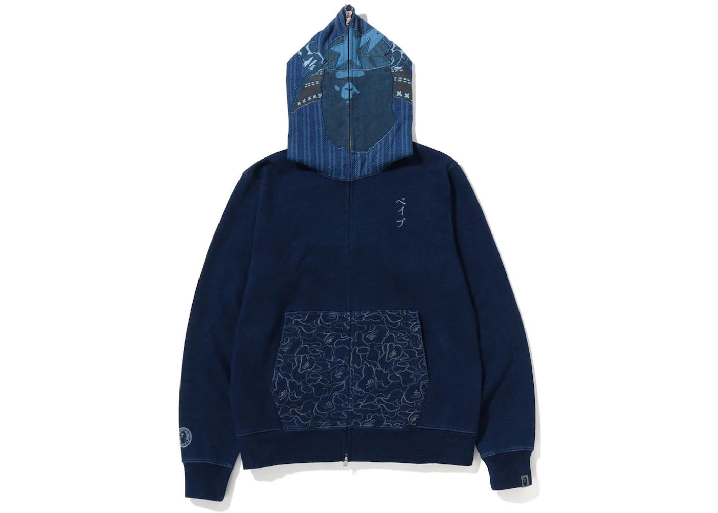 BAPE Samurai Indigo Full Zip Hoodie Indigo