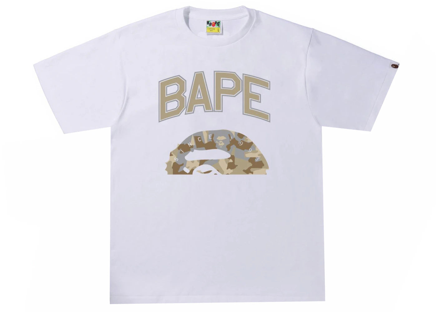 BAPE Sand Camo Half Ape Head Tee White/Beige