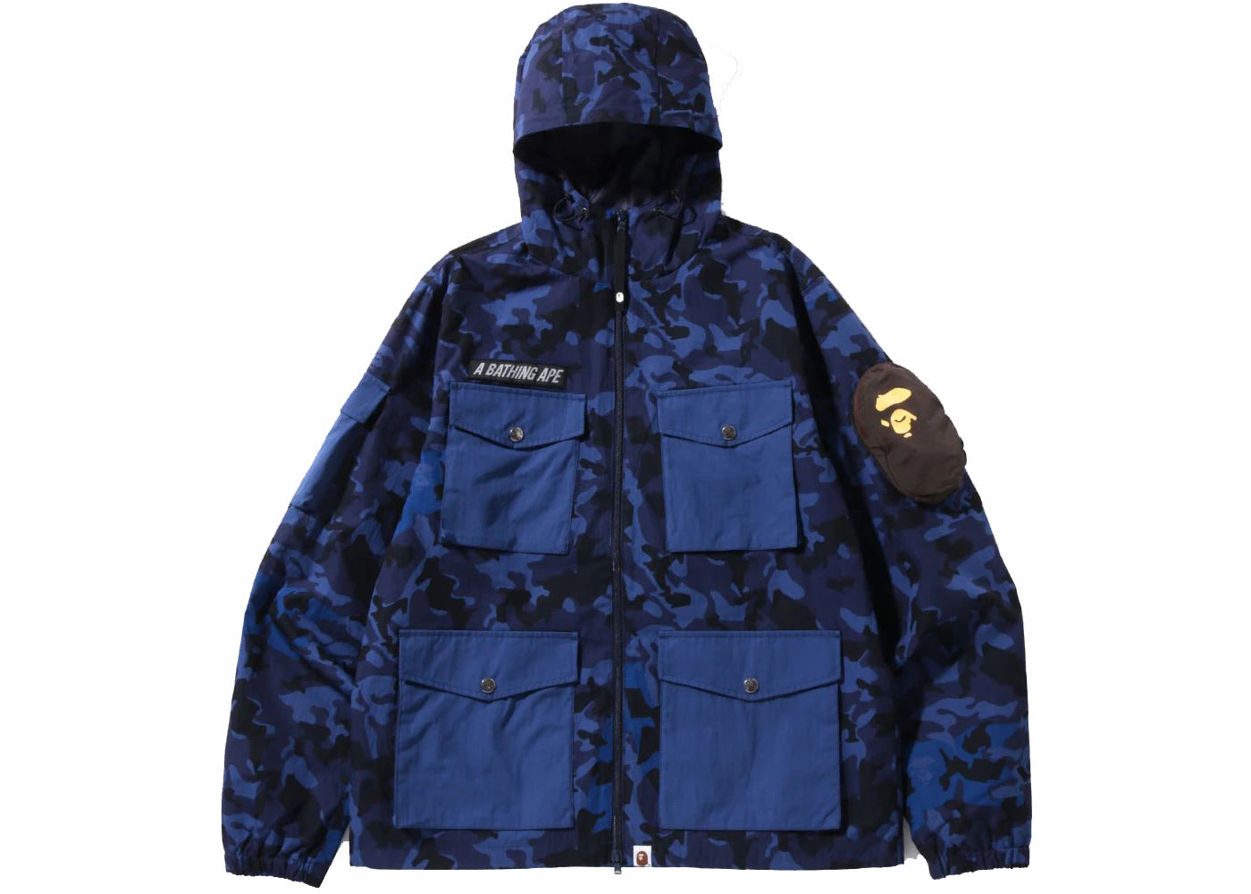 BAPE Sand Camo Multi Pocket Hoodie Jacket Navy