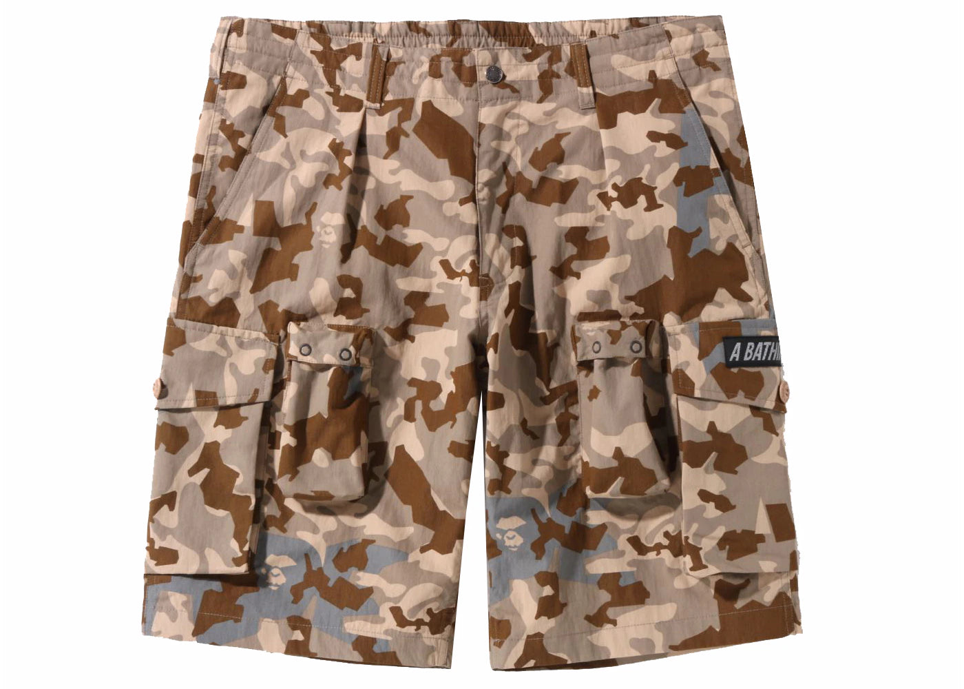 BAPE Sand Camo Multi Pocket Wide Fit Shorts Beige