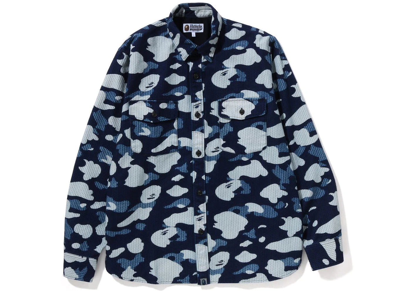 BAPE Sashiko Camo Relaxed Fit Shirt Indigo