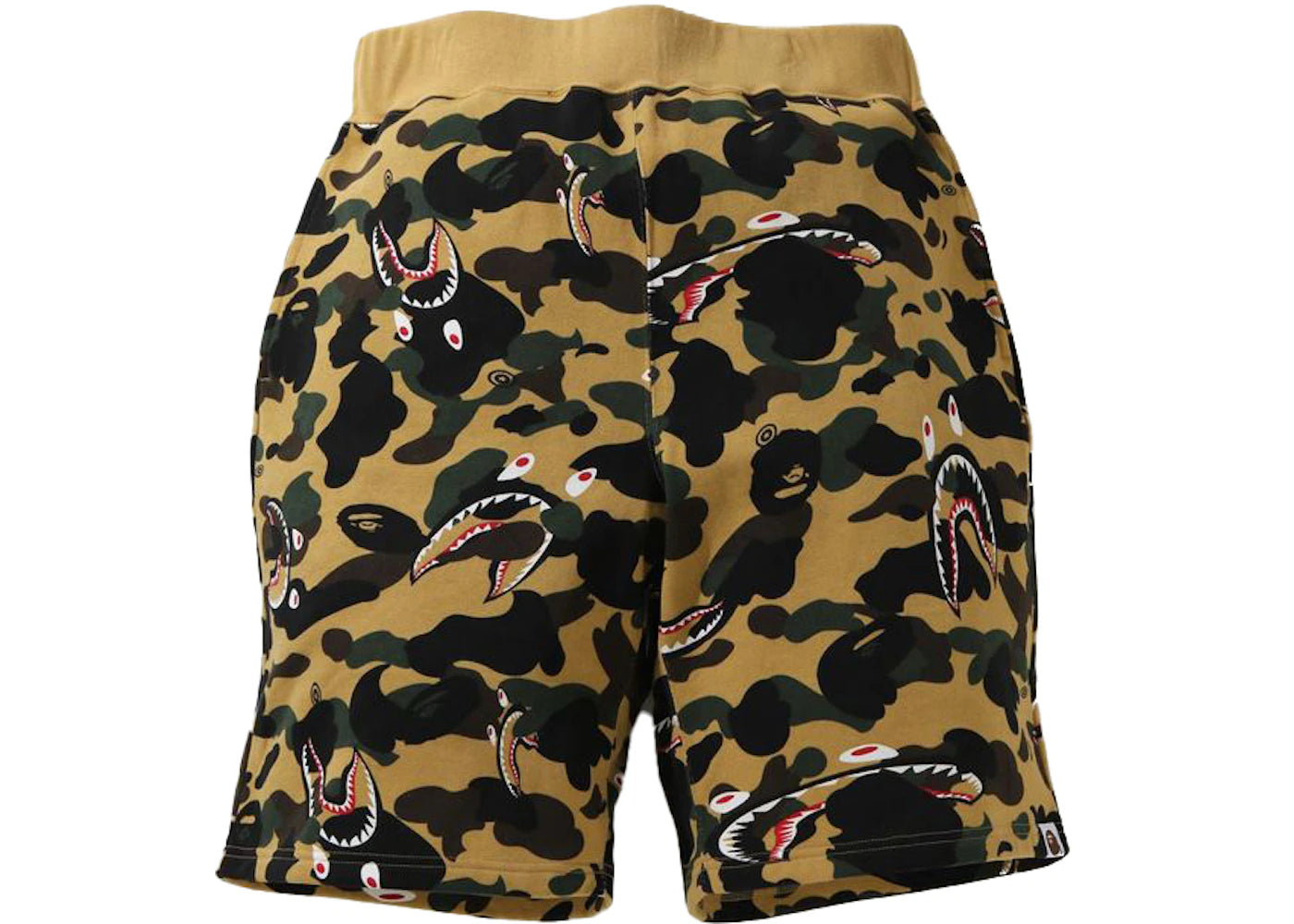 BAPE Shark 1st Camo Wide Sweatshort Yellow