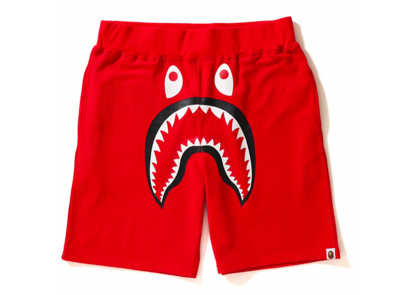 BAPE Shark Camo Back Pocket Sweat Shorts Red