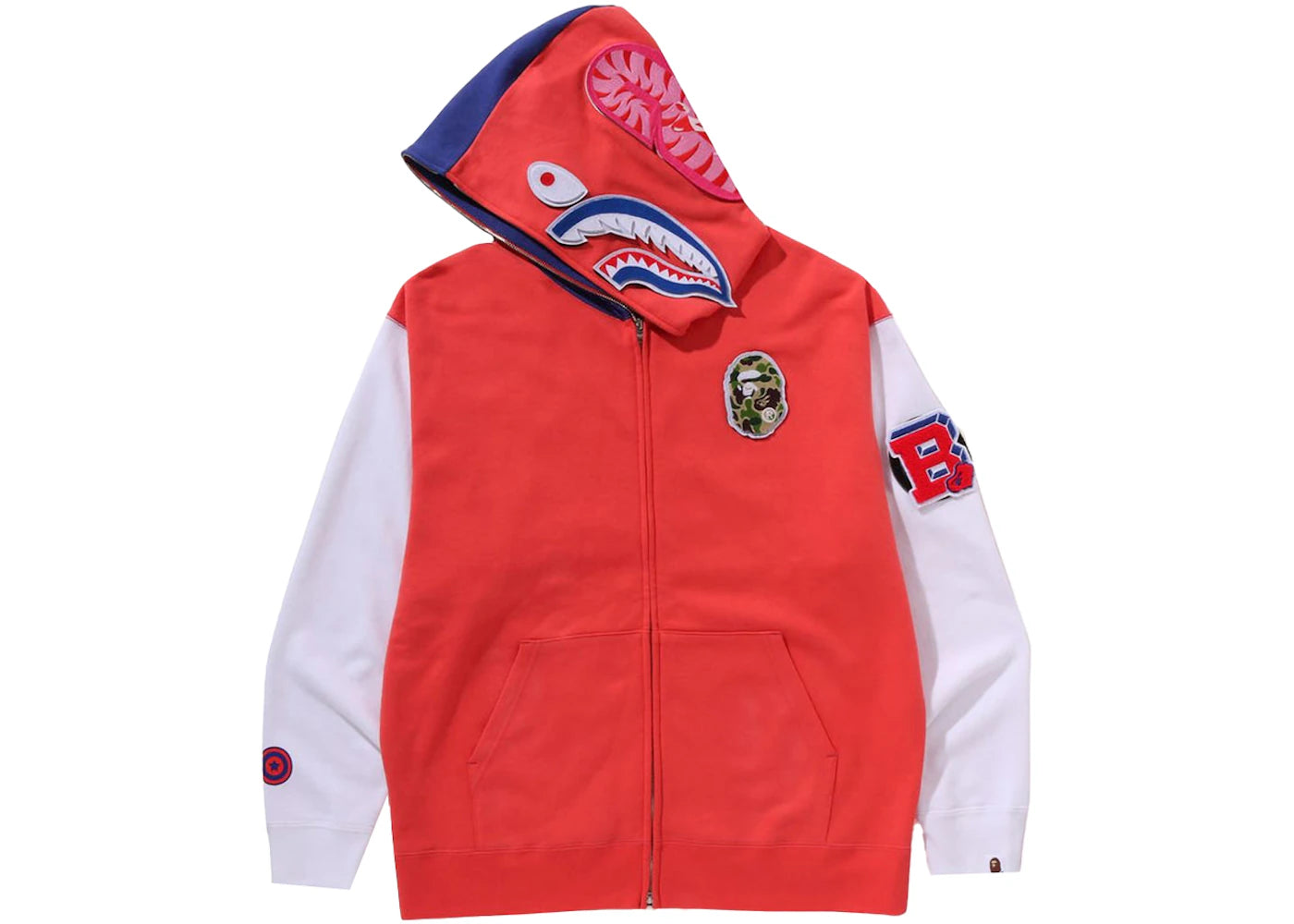 BAPE Shark Full Zip Japan Hoodie Red