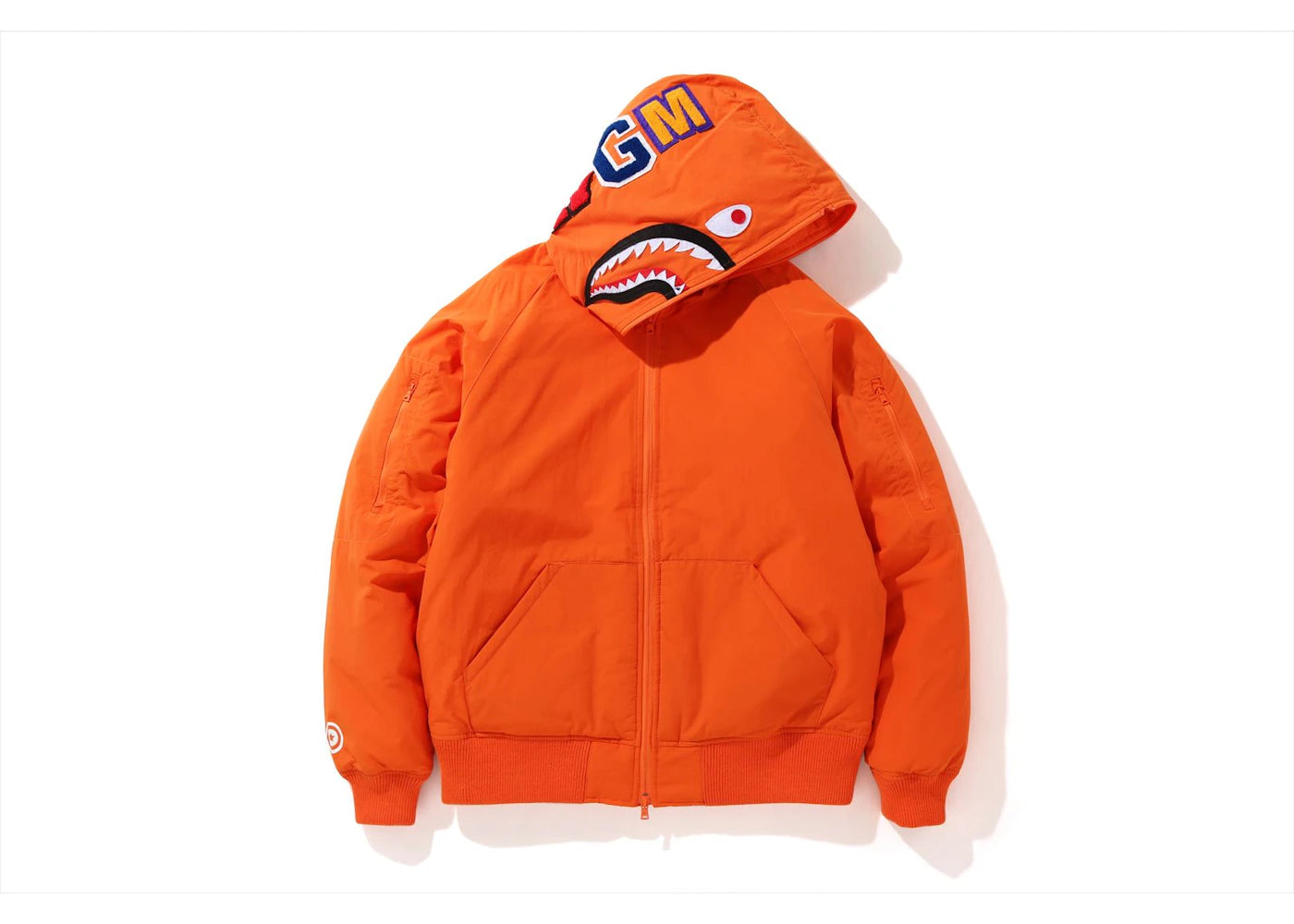 BAPE Shark Hoodie Down Jacket Orange