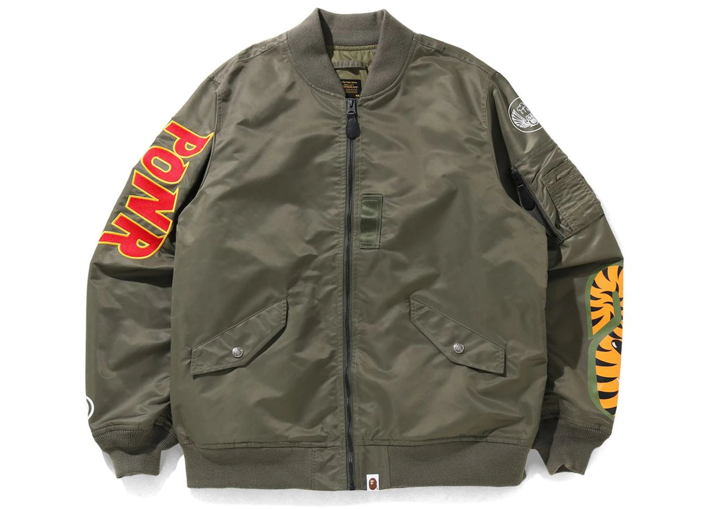 BAPE Shark Loose Fit MA-1 Jacket Olivedrab