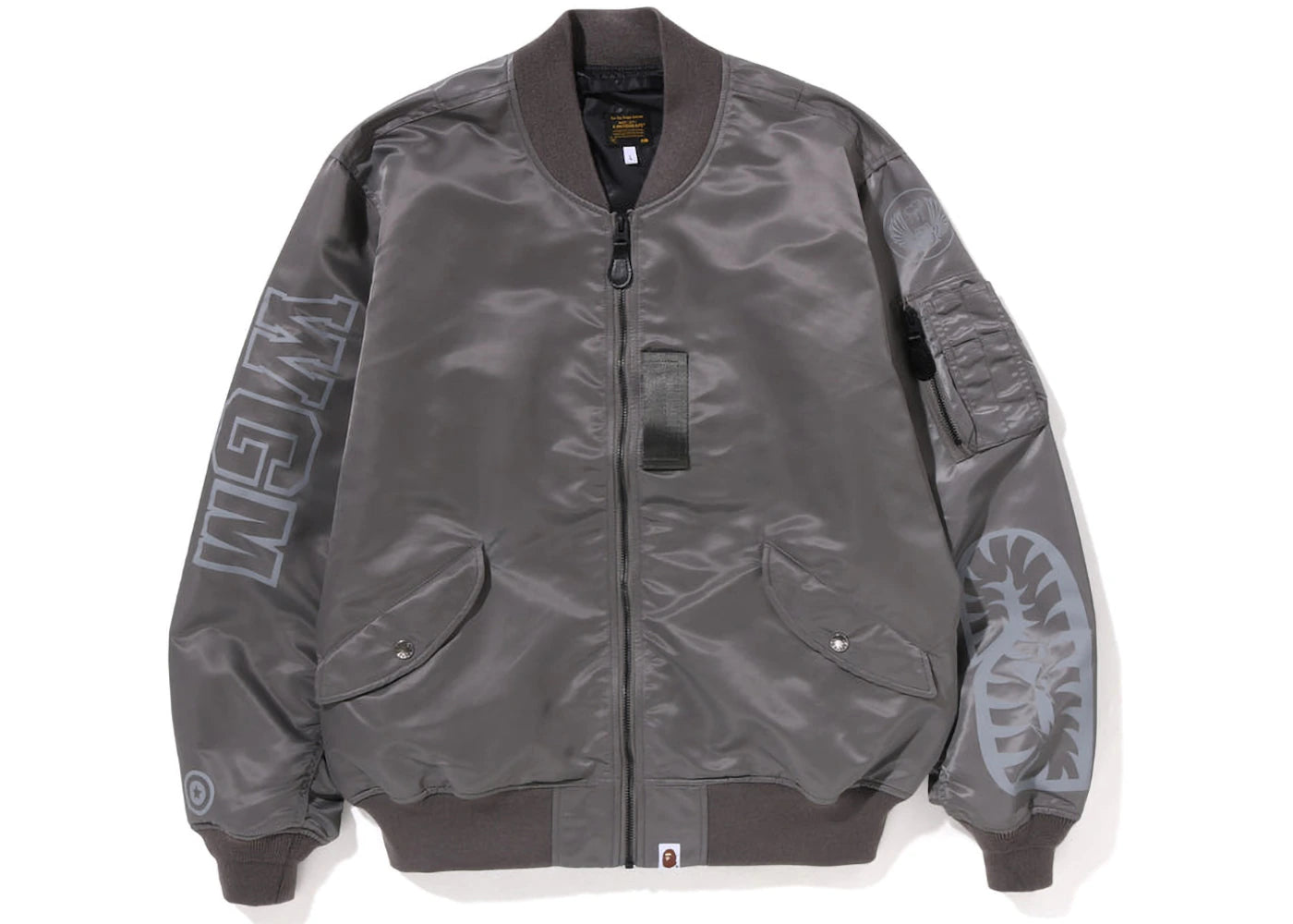 BAPE Shark Loose Fit MA-1 Jacket (SS23) Silver