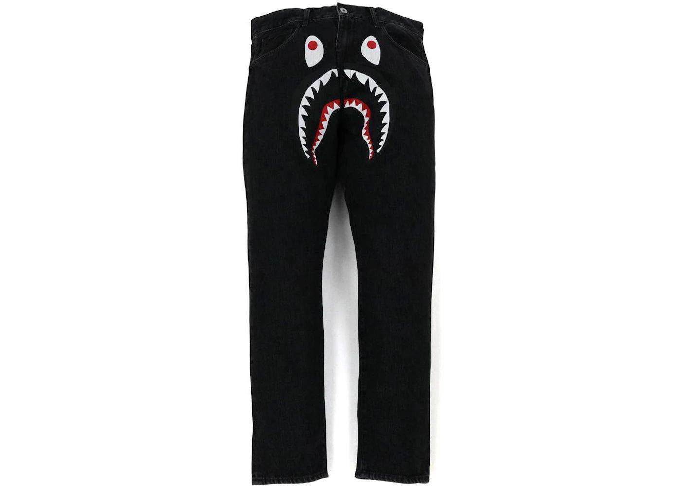 BAPE Shark Washed Wide Fit Denim Pants Black