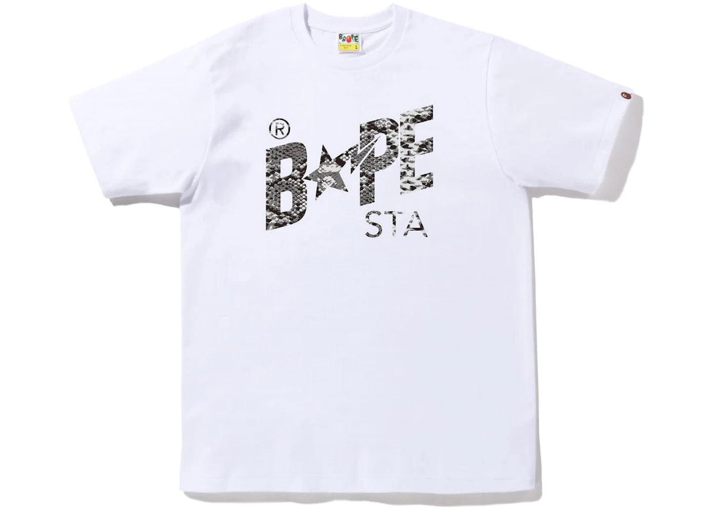 BAPE Snake Bape Sta Logo Tee White Grey