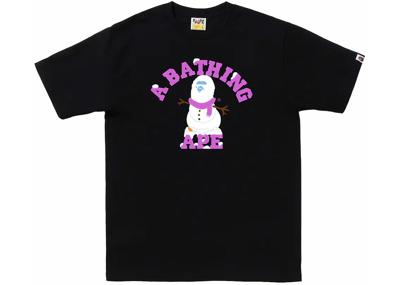 BAPE Snowman College Tee Black