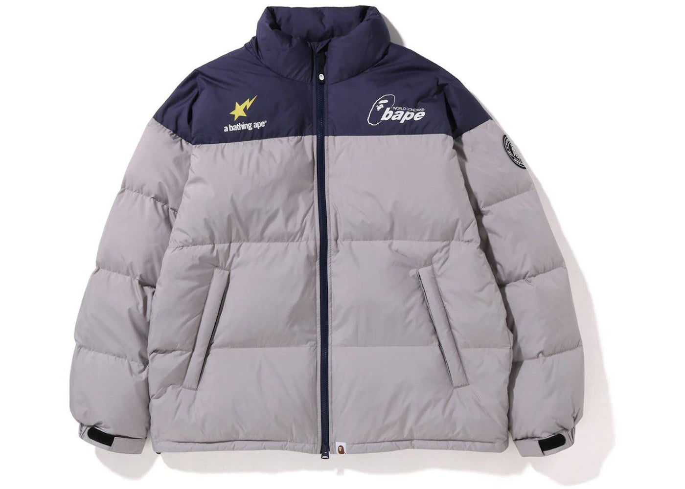 BAPE Soccer Game Relaxed Fit Down Jacket Grey
