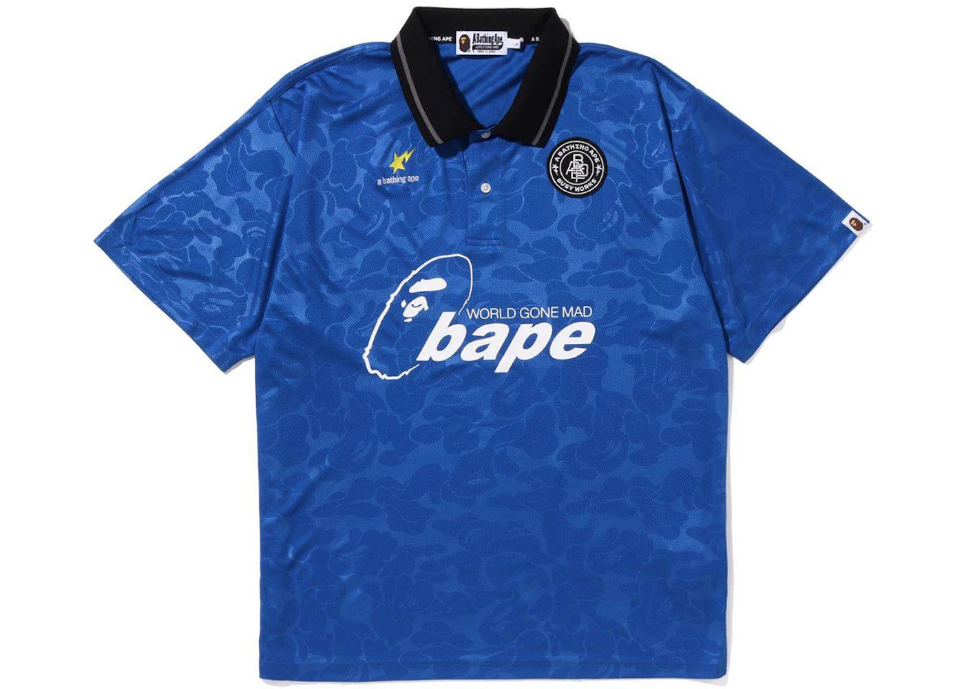BAPE Soccer Game Relaxed Fit Polo Blue