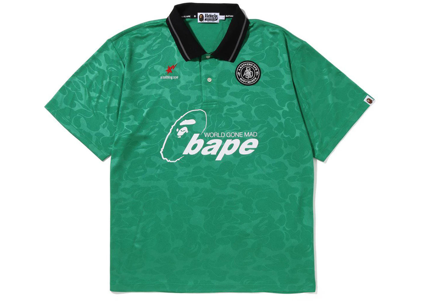 BAPE Soccer Game Relaxed Fit Polo Green