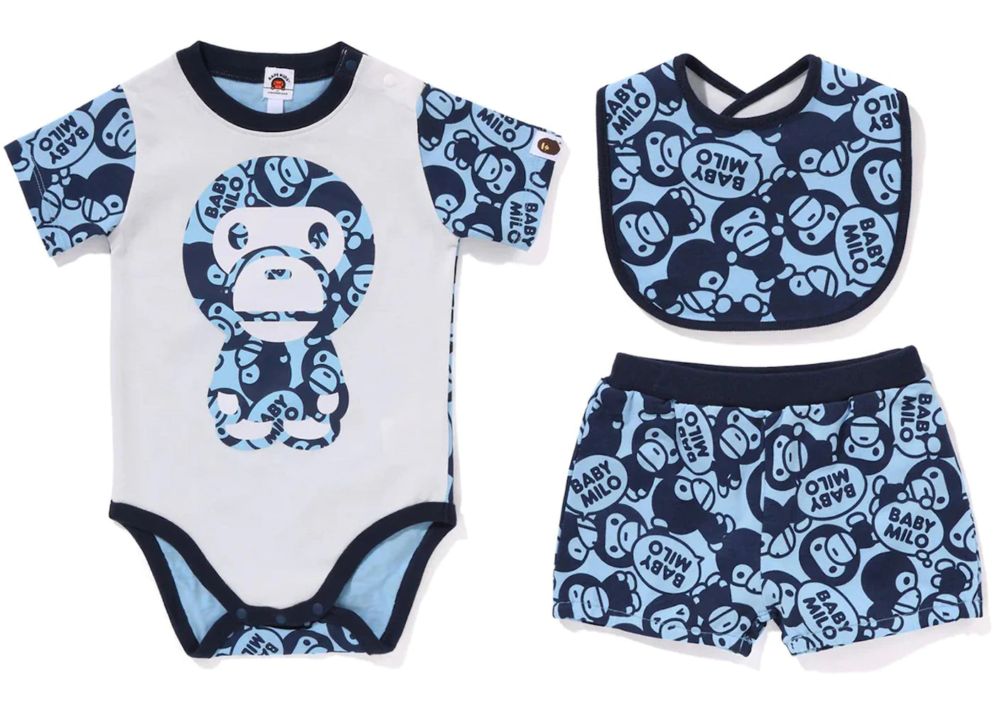 BAPE Solid Baby Milo Baby Gift Set Navy