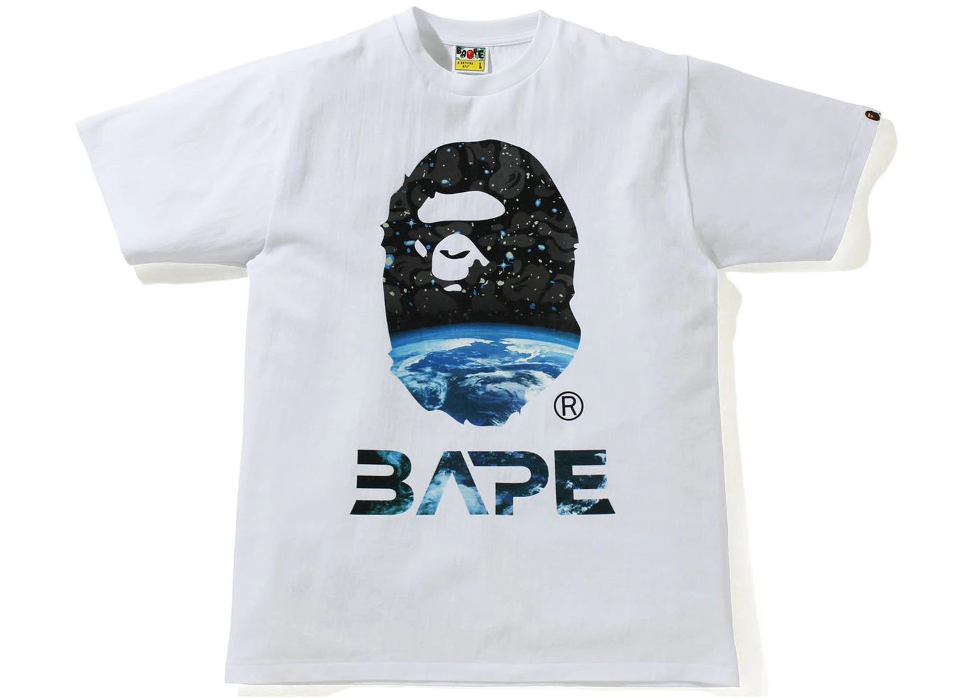 BAPE Space Camo Ape Head Tee White