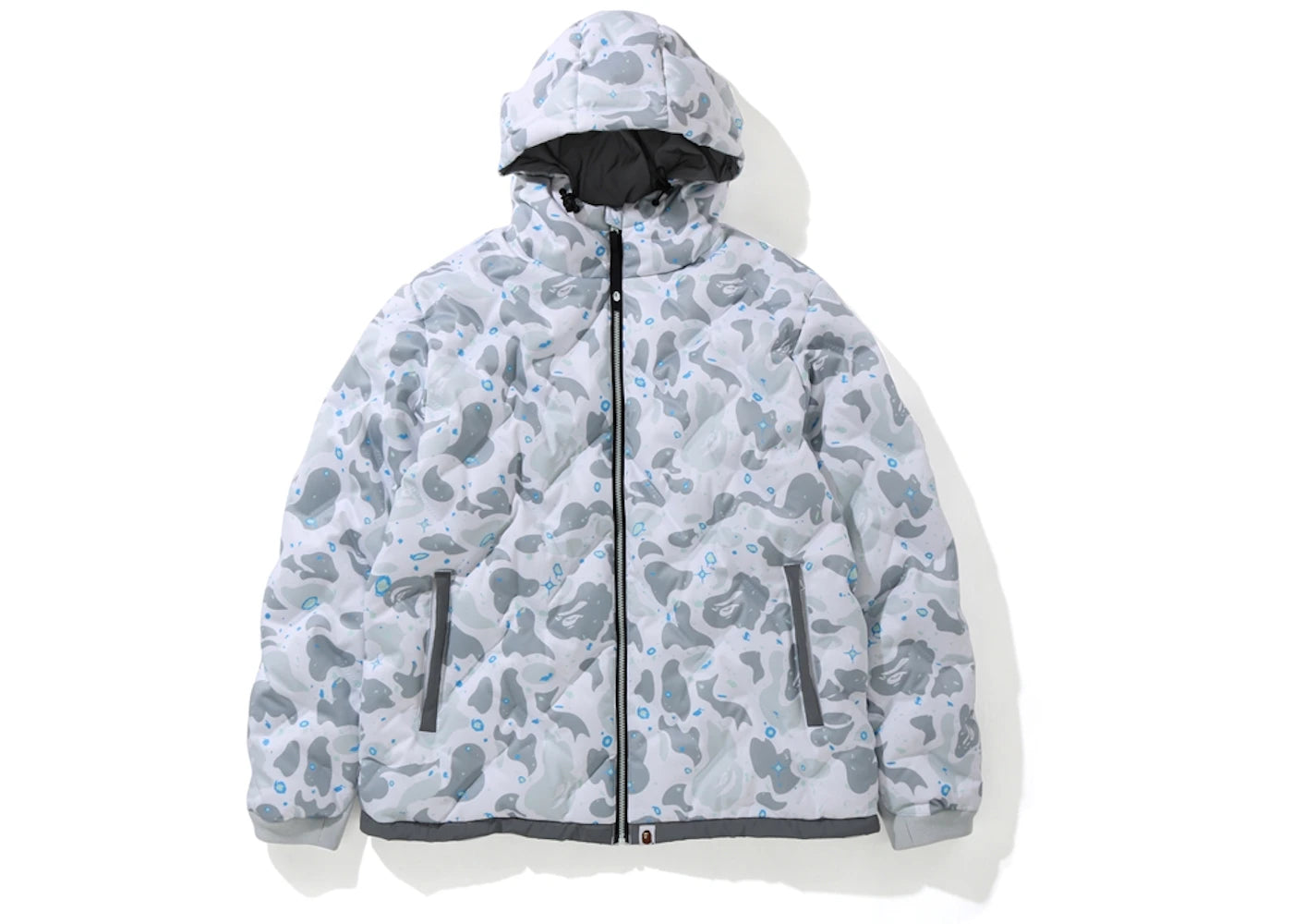 BAPE Space Camo Hoodie Down Jacket White