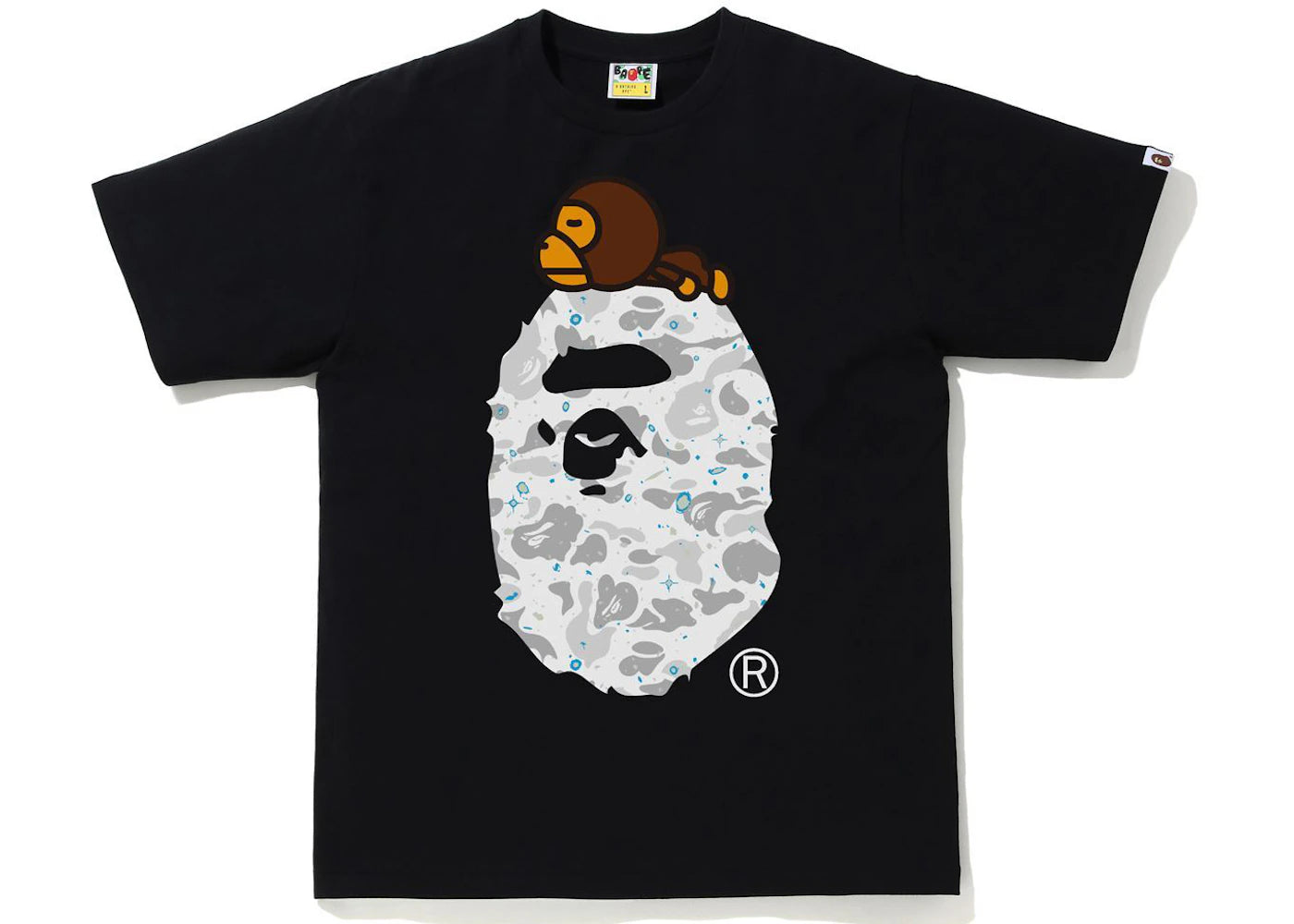 BAPE Space Camo Milo On Big Ape Tee (FW21) Black