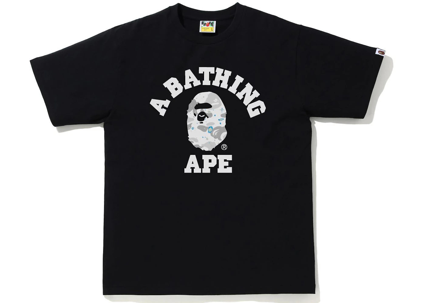 BAPE Space Camo Print College Tee Black