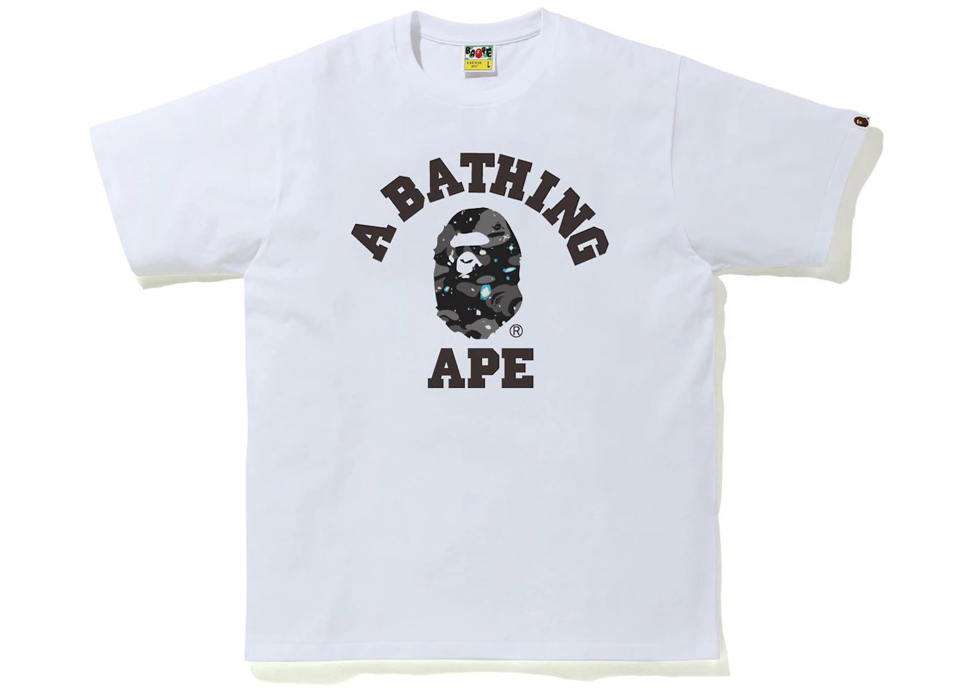 BAPE Space Camo Print College Tee White