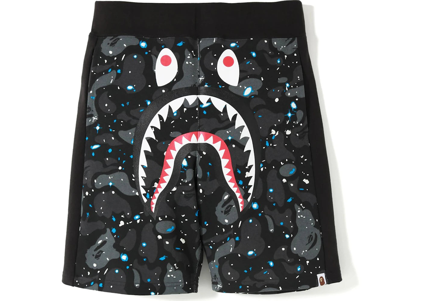 BAPE Space Camo Shark Sweat Shorts Black