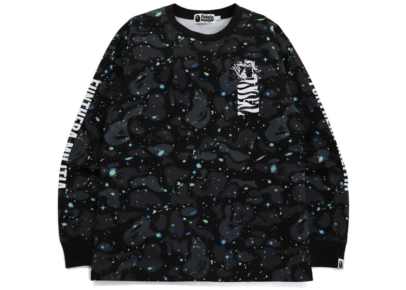 BAPE Space Camo Tiger L/S Tee Black