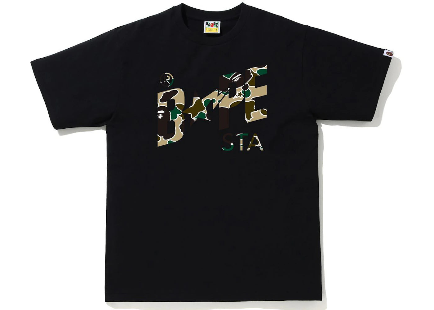 BAPE Sta Camo Bape Sta Logo Tee Black/Yellow