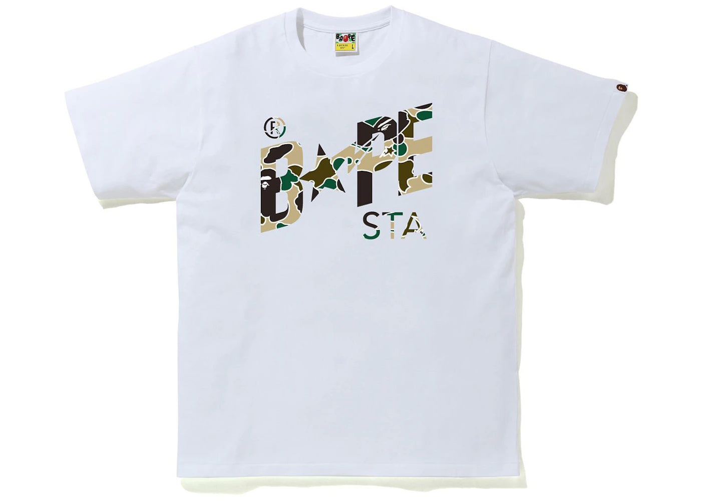 BAPE Sta Camo Bape Sta Logo Tee White/Yellow
