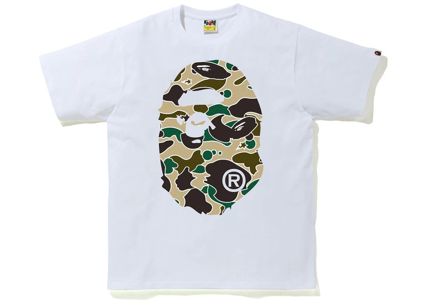 BAPE Sta Camo Big Ape Head Tee White/Yellow