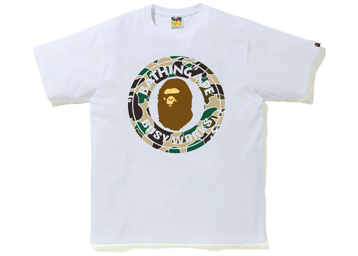BAPE Sta Camo Busy Works Tee White/Yellow