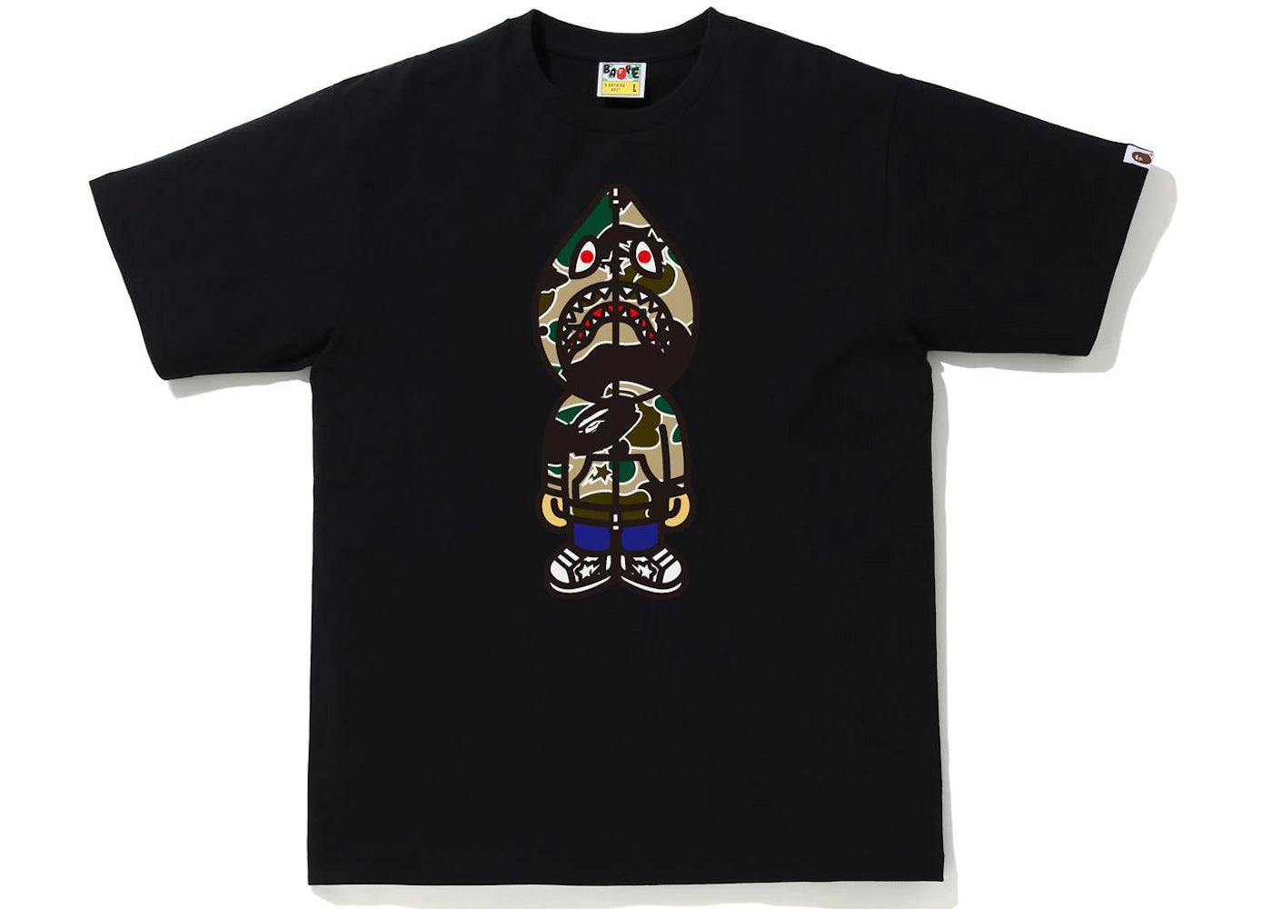 BAPE Sta Camo Classic Milo Shark Tee Black/Yellow
