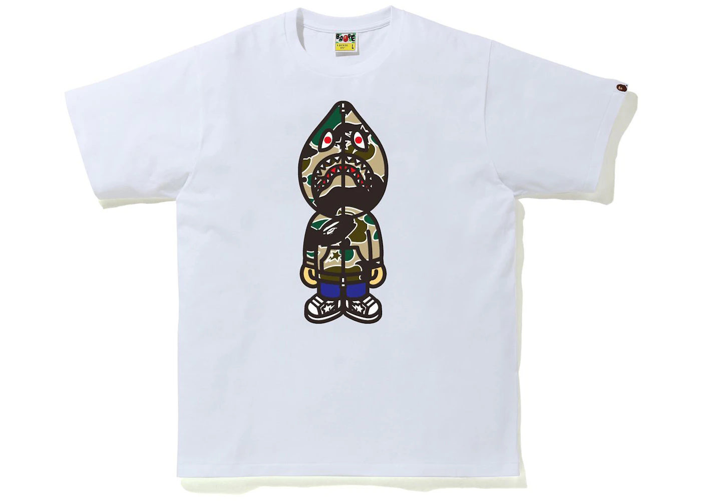 BAPE Sta Camo Classic Milo Shark Tee White/Yellow