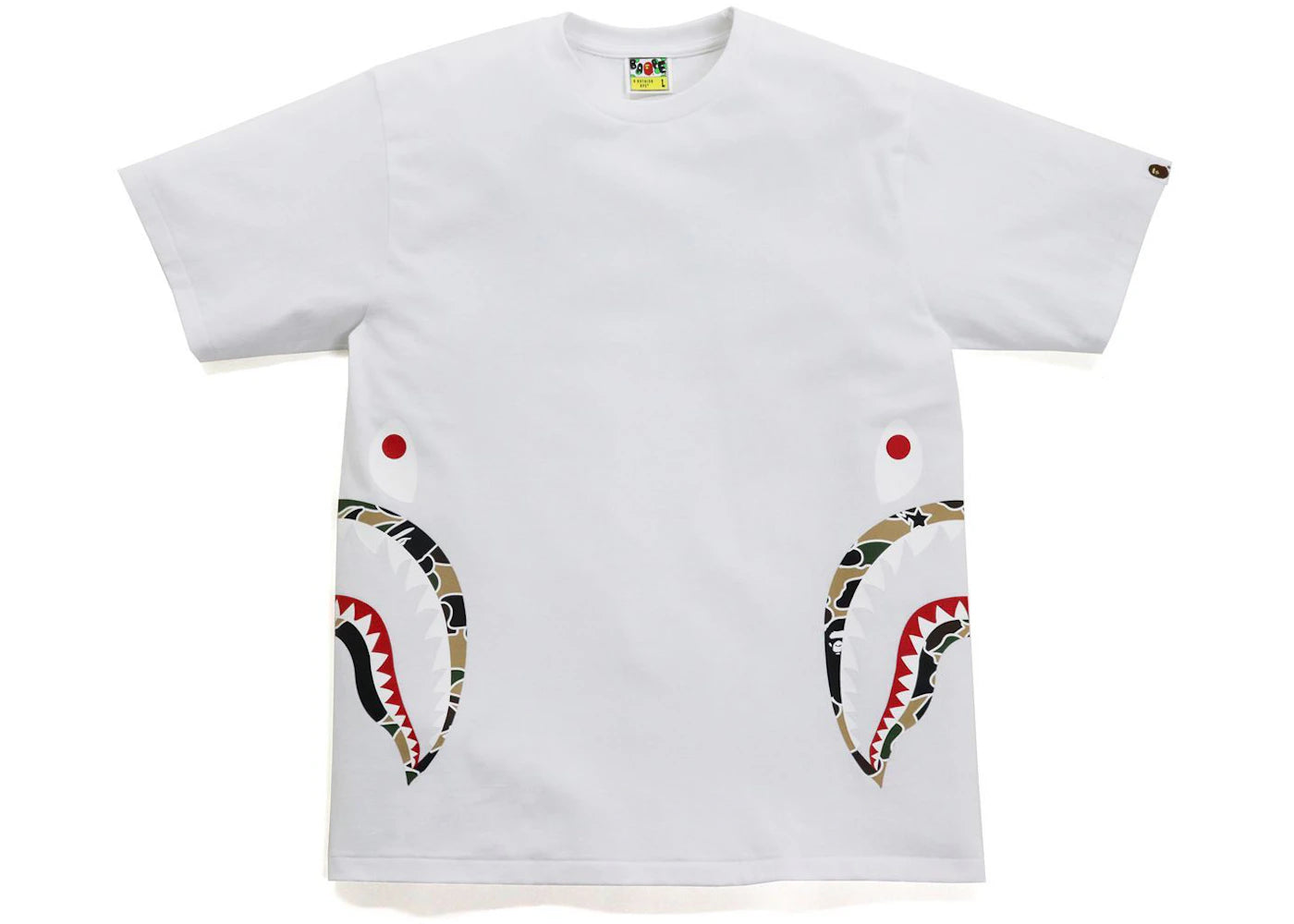 BAPE Sta Camo Side Shark Tee White/Yellow