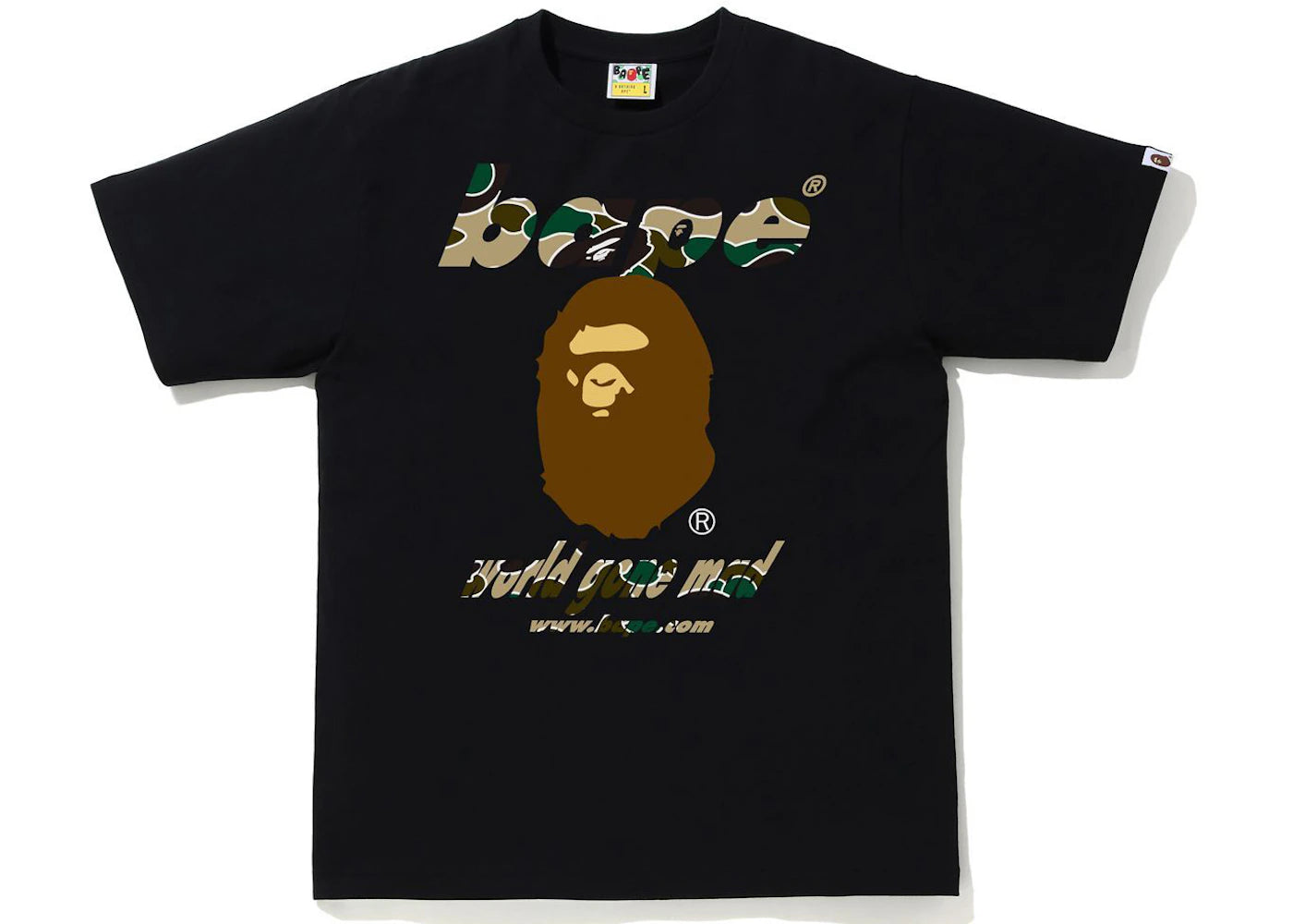BAPE Sta Camo WGM Ape Head Tee Black/Yellow