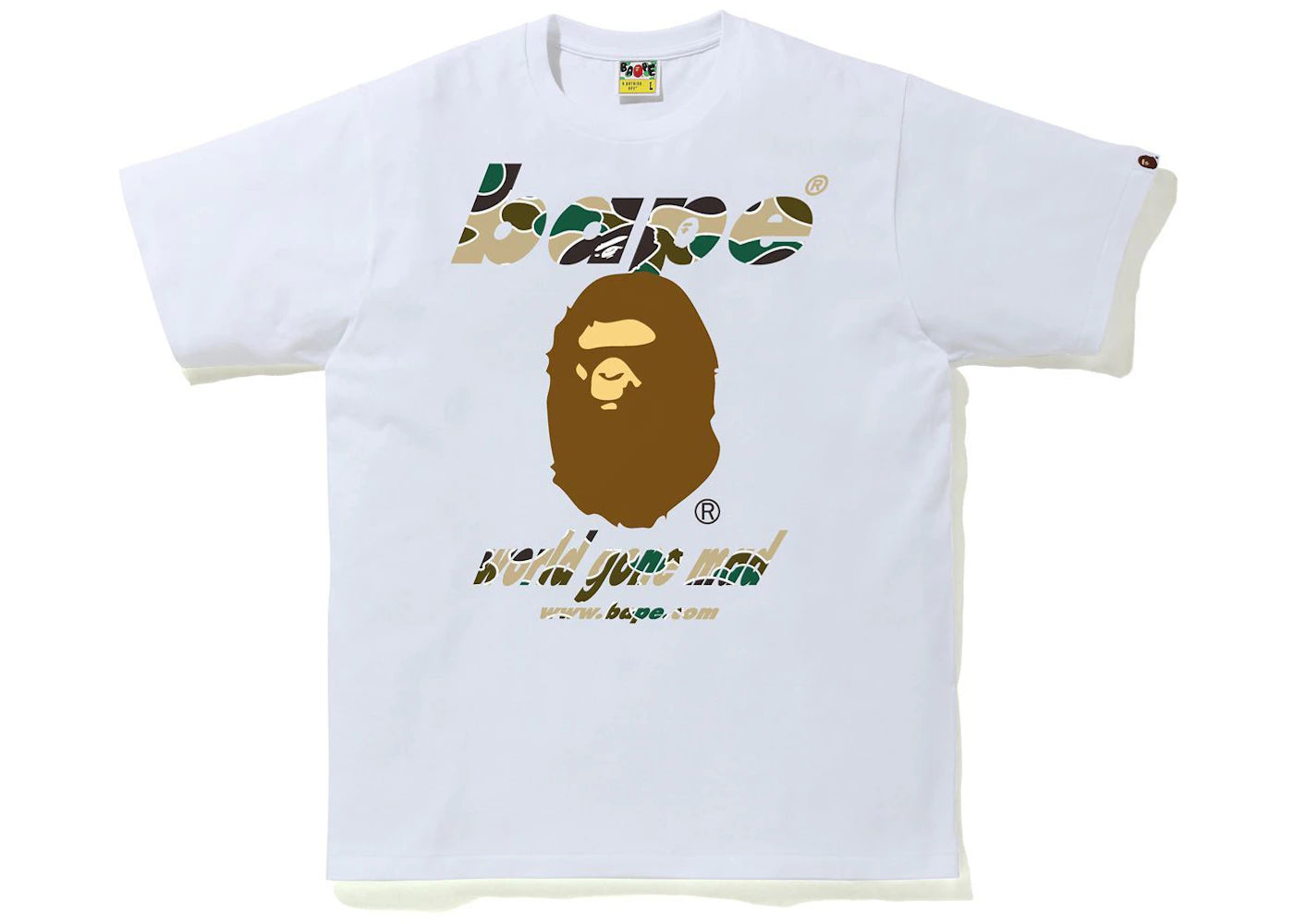 BAPE Sta Camo WGM Ape Head Tee White/Yellow