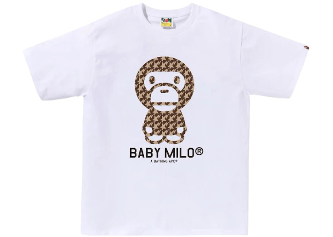 BAPE Sta Houndstooth Baby Milo Tee White/Brown