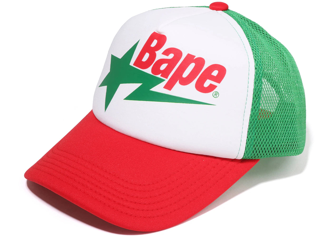 BAPE Sta Mesh Cap Red Green White
