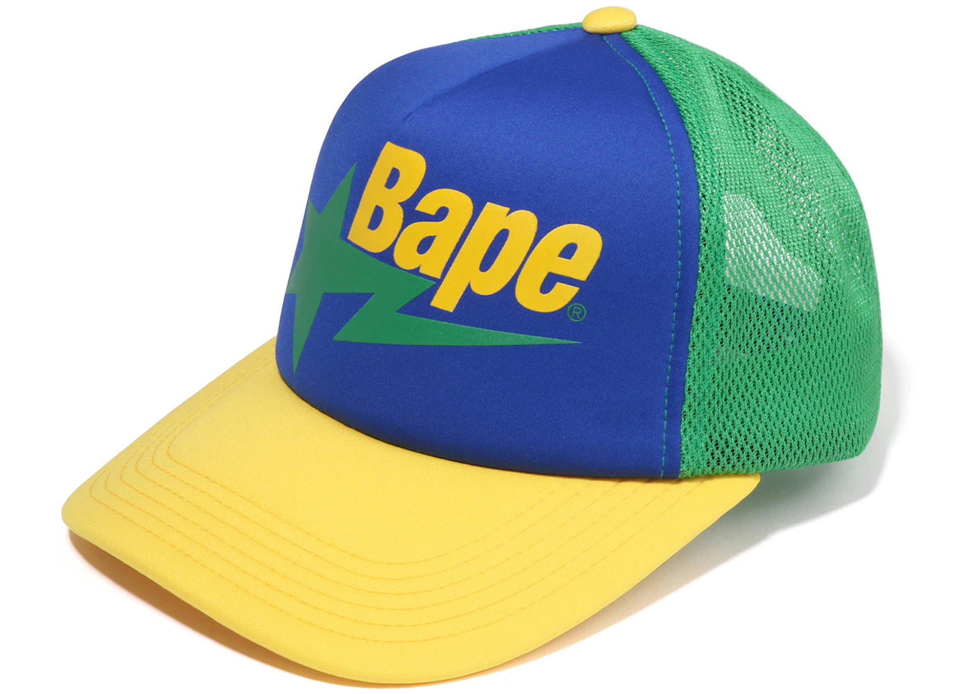 BAPE Sta Mesh Cap Yellow Green Blue