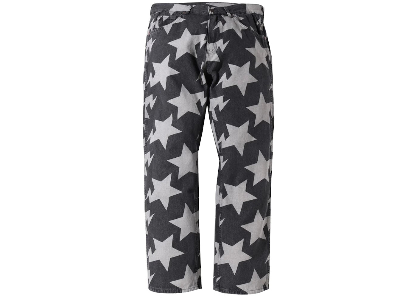 BAPE Sta Pattern Loose Fit Denim Pants Black