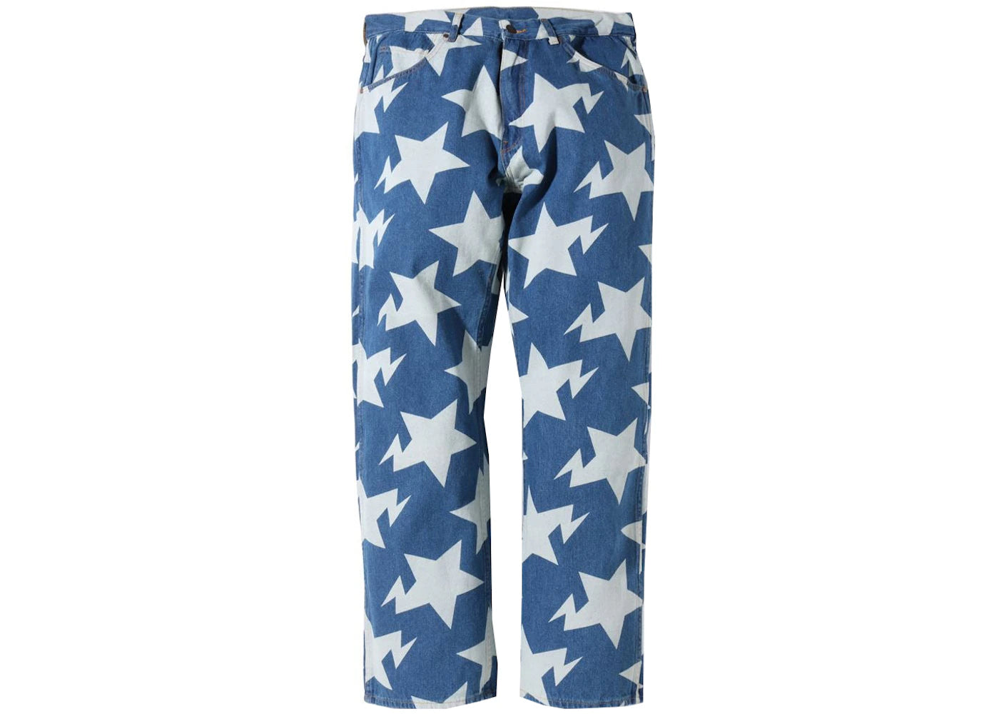 BAPE Sta Pattern Loose Fit Denim Pants Indigo