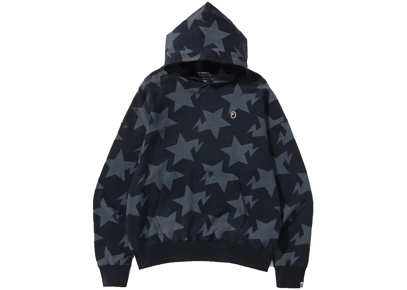 BAPE Sta Pattern Loose Fit Pullover Hoodie Black