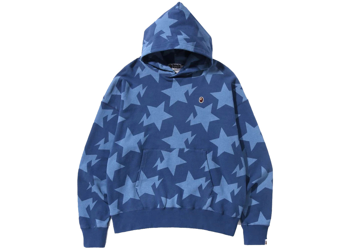 BAPE Sta Pattern Loose Fit Pullover Hoodie Indigo
